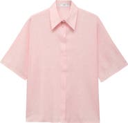 MANGO Pai Linen & Cotton Button-Up Shirt