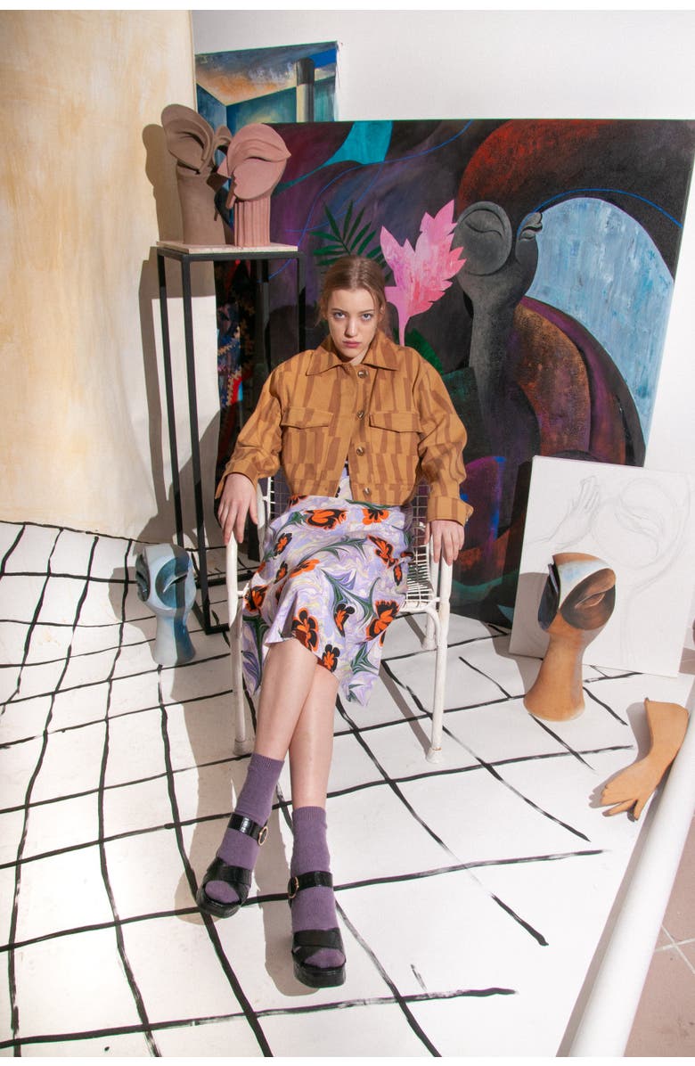 Untitled in Motion Simplus Cropped Cotton Twill Jacket, Alternate, color, Accenda Clay