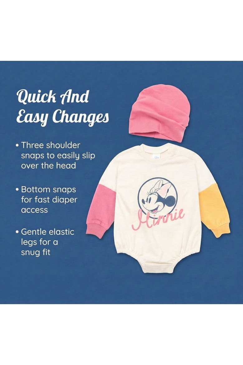 Minnie Mouse 2-piece Bodysuit And Hat Set, Alternate, color, Pink Minnie Mouse