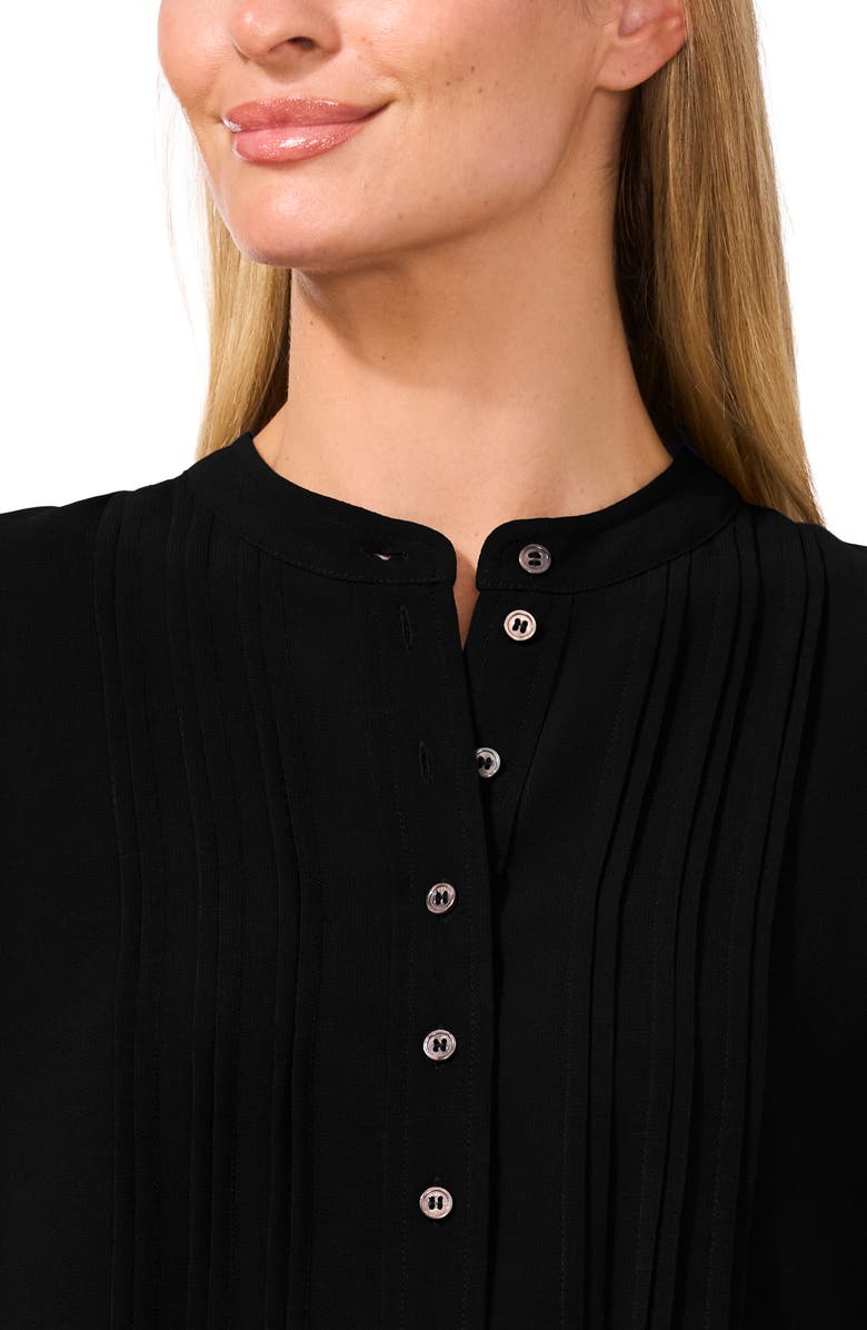 CeCe Pintuck Pleat Georgette Button-Up Top, Alternate, color,