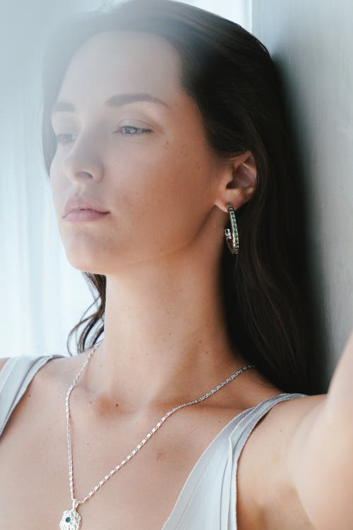 Classicharms Stella Molten Color Cubic Zirconia Hoop Earrings In Silver