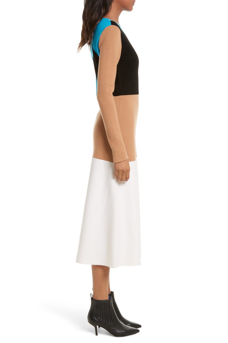 Crewneck Flare Knit Dress, Alternate, color, CERULEAN MULTI