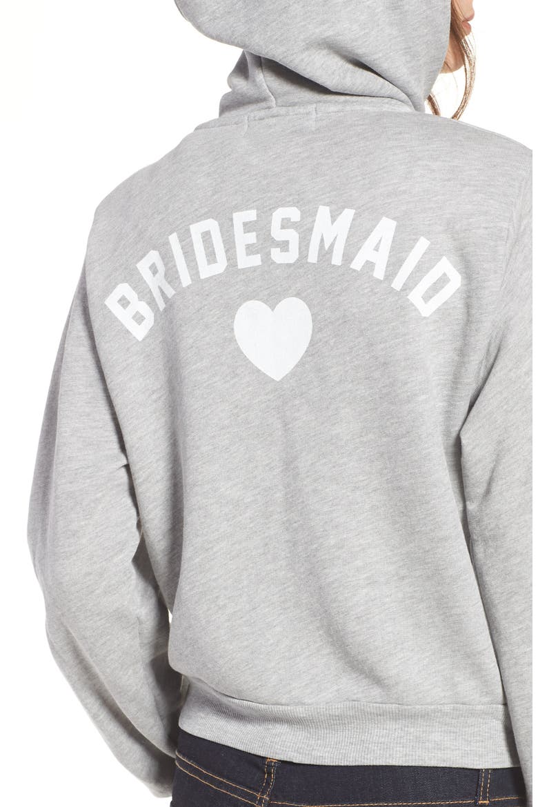 Bridesmaid Regan Zip Hoodie, Alternate, color, HEATHER