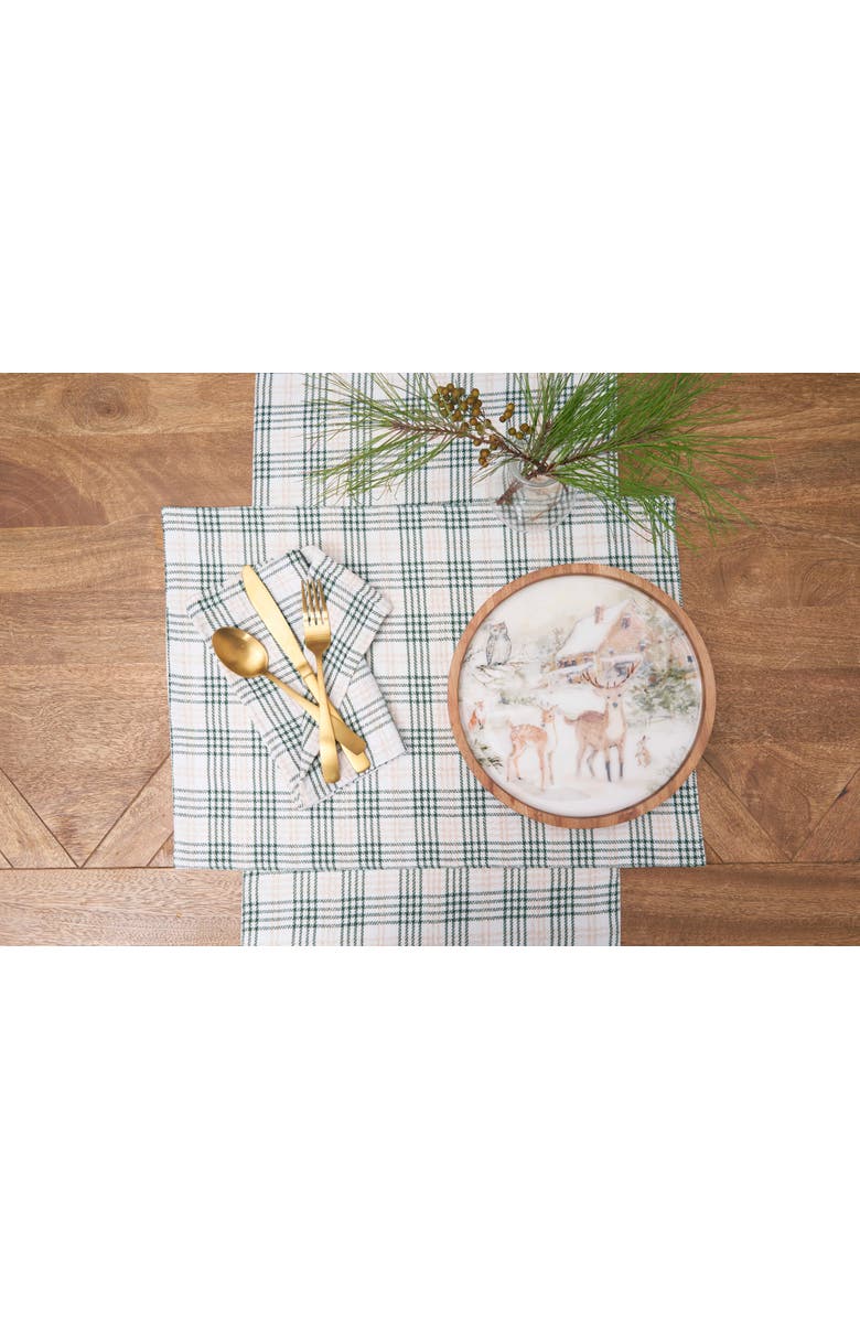 C&F Home Sage & Gold Plaid Placemats Set of 6, 13" x 19", Alternate, color, Gray