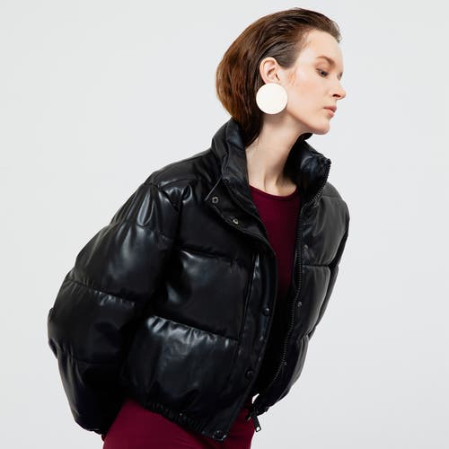 Ats Lyra Quilted Leather Jacket In Black