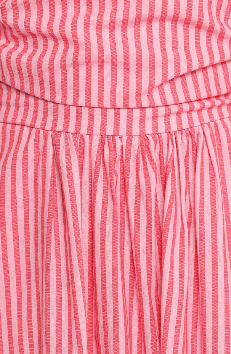 Petal & Pup Chlo Stripe Puff Sleeve Cotton Midi Sundress, Alternate, color, Red Stripe