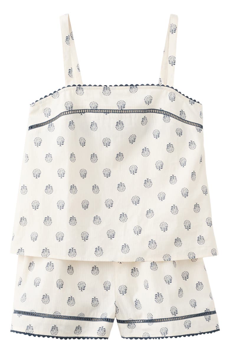 MANGO TEEN Ladder Stitch Cotton Shorts Pajamas, Alternate, color, Off White