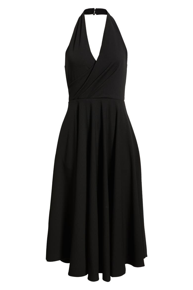 Armin Midi Halter Dress, Alternate, color, BLACK