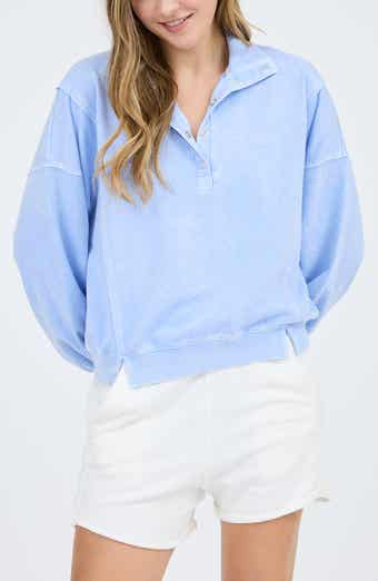 Blu Pepper Washed Half Snap Sweatshirt