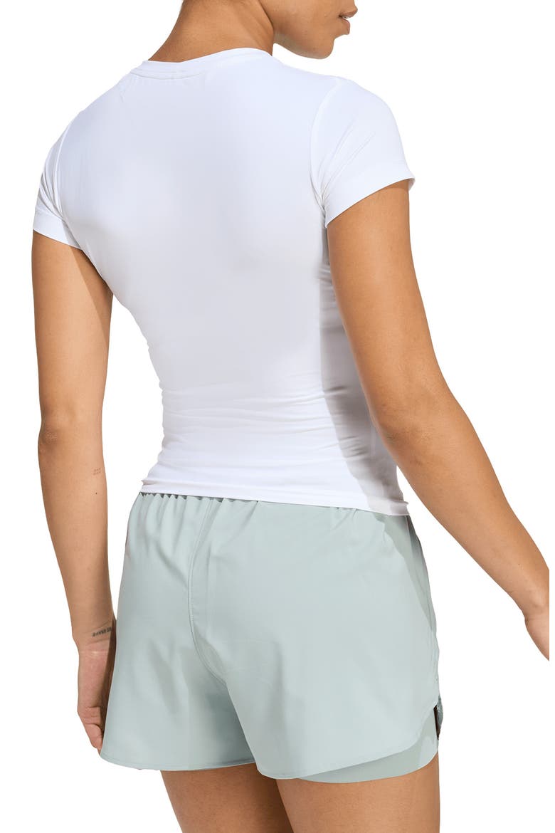Power Essentials Workout Contour T-Shirt, Alternate, color, WHITE