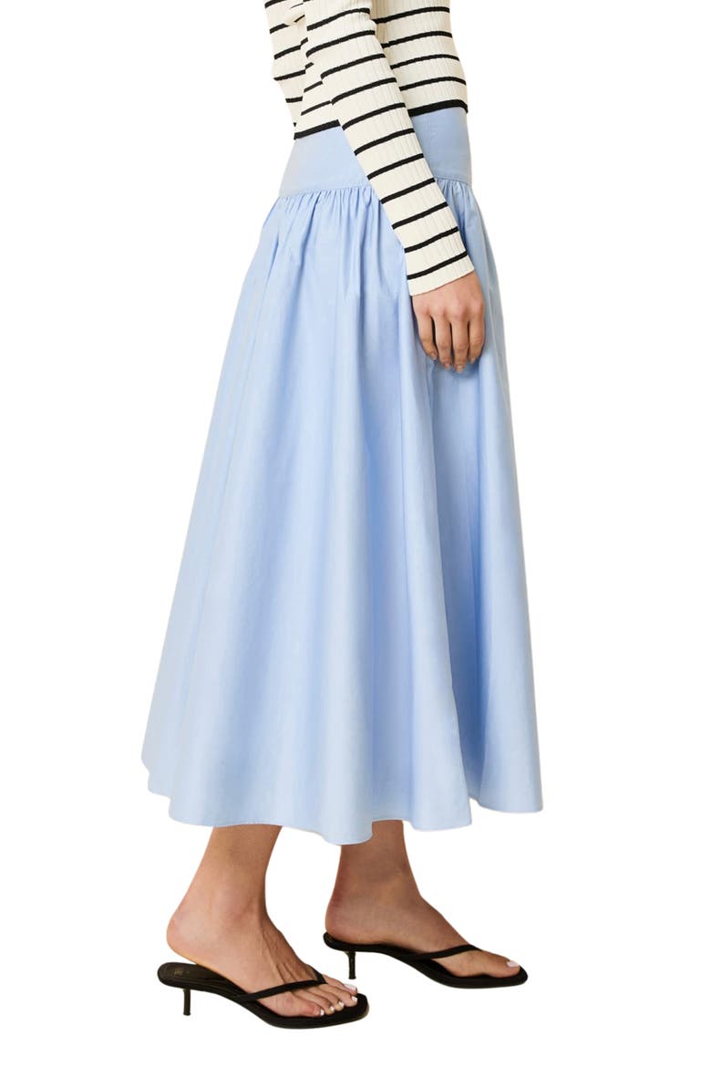 Magnolia Cotton Maxi Skirt, Alternate, color, OPEN WATER