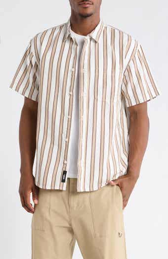 Lawson Stripe Short Sleeve Cotton & Linen Button-Up Shirt