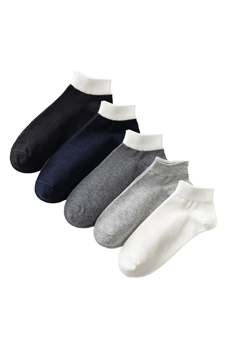 Stems Colorblock Soft & Sport 5-Pack Assorted Ankle Socks, Main, color,