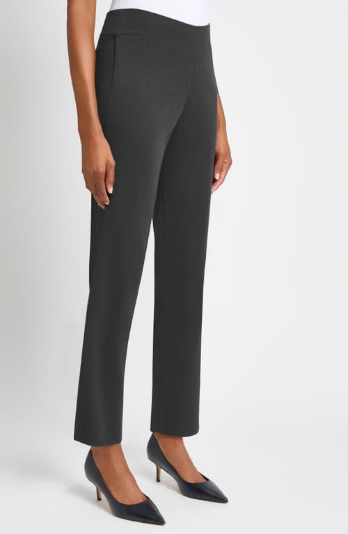 Ming Wang Pull-on Straight Leg Ankle Pants In Black