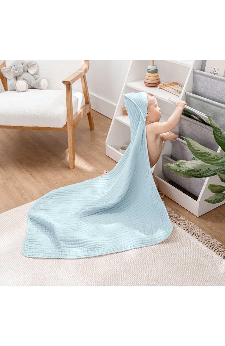 Comfy Cubs Hooded Baby Towels - 6 Layers, Pack of 1, Alternate, color, Pacific Blue