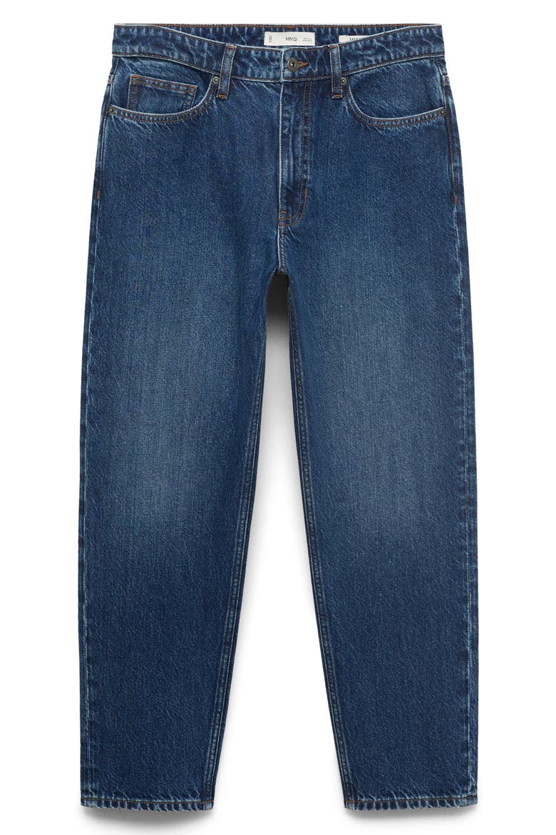 Crop Tapered Jeans, Alternate, color, DARK BLUE