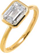 BY ADINA EDEN Lab Grown Diamond Emerald Bezel Ring 14K