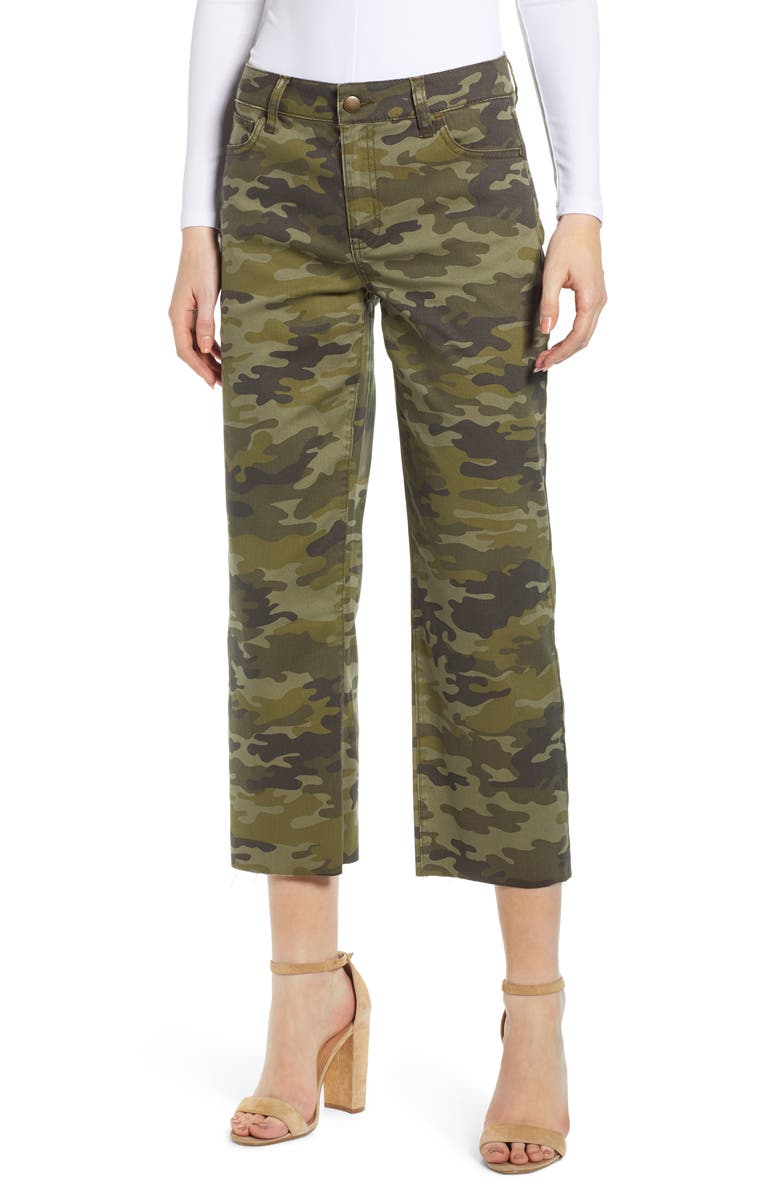 Tinsel Camouflage Wide Leg Crop Pants, Main, color, 