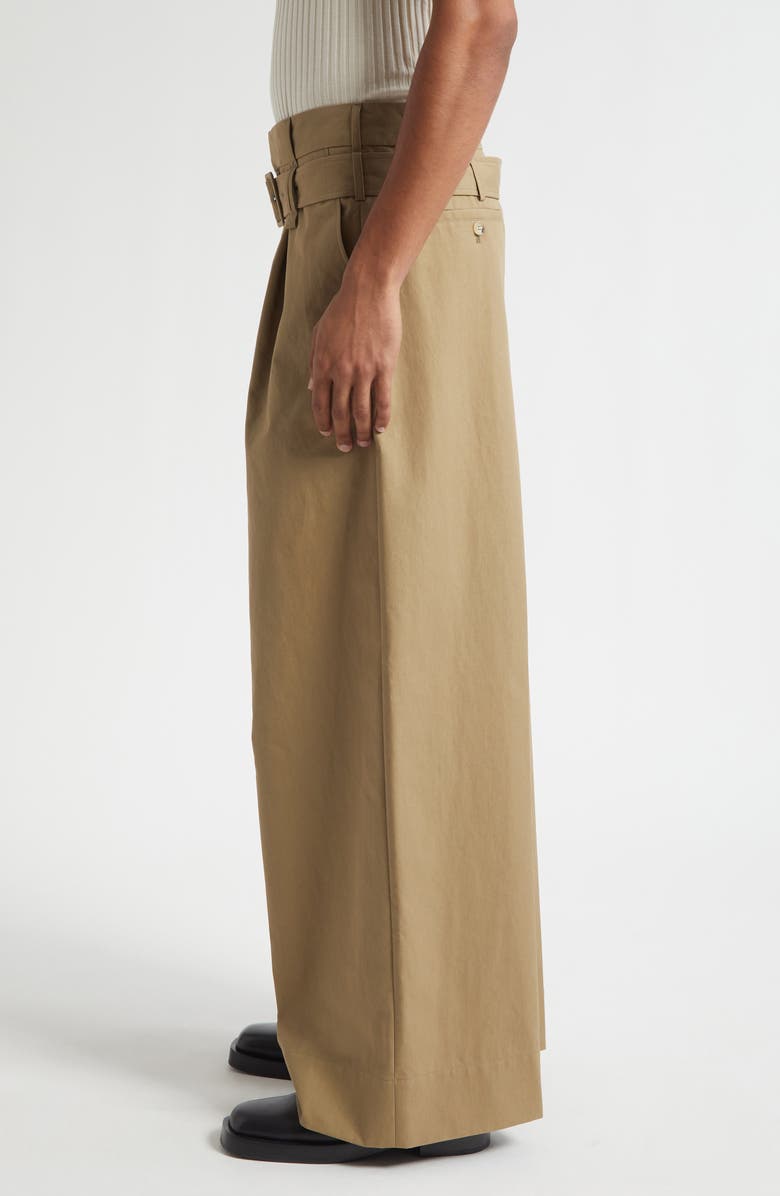 Simone Rocha Double Belt Loop Wide Leg Pants, Alternate, color, Stone