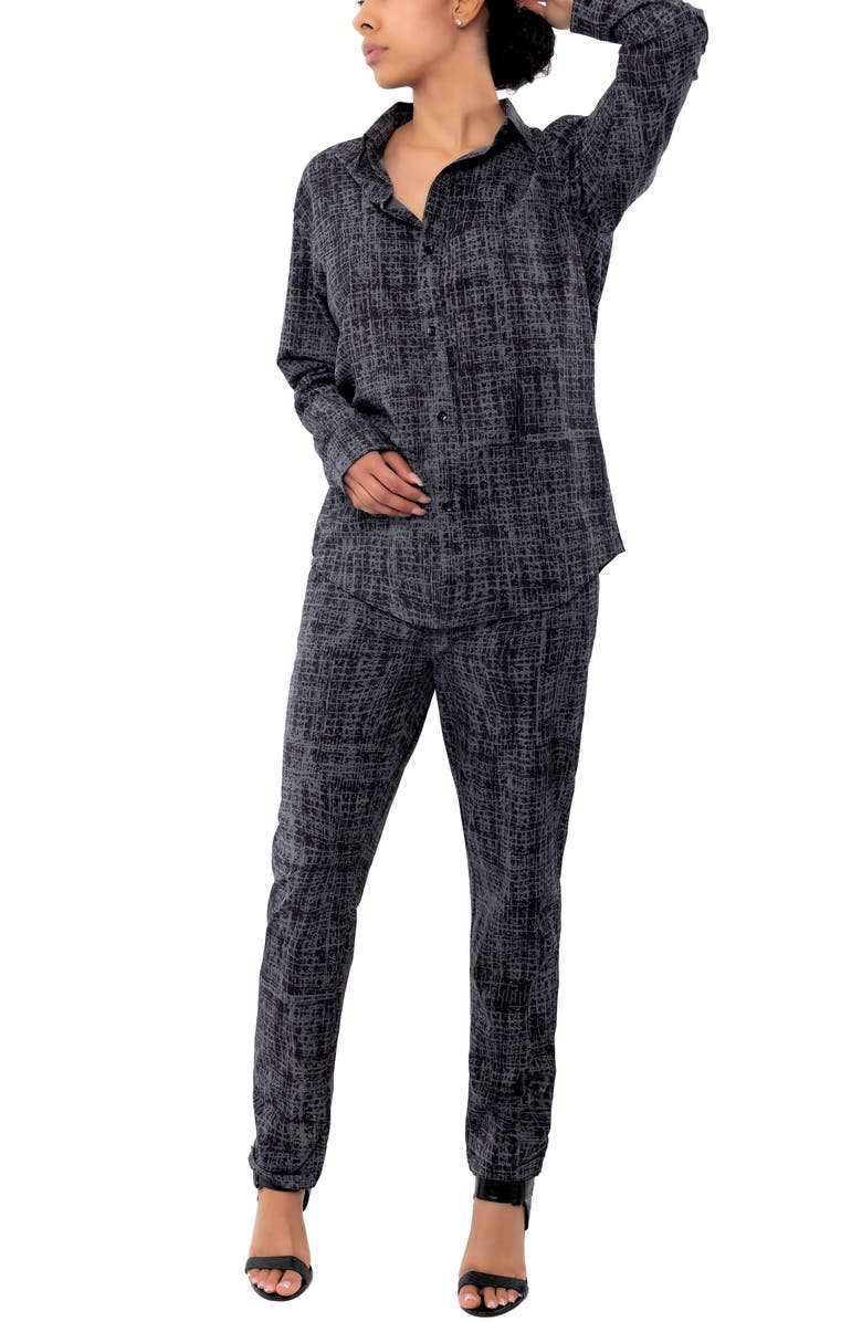 Dai Moda Printed Straight Leg Pants, Alternate, color, 