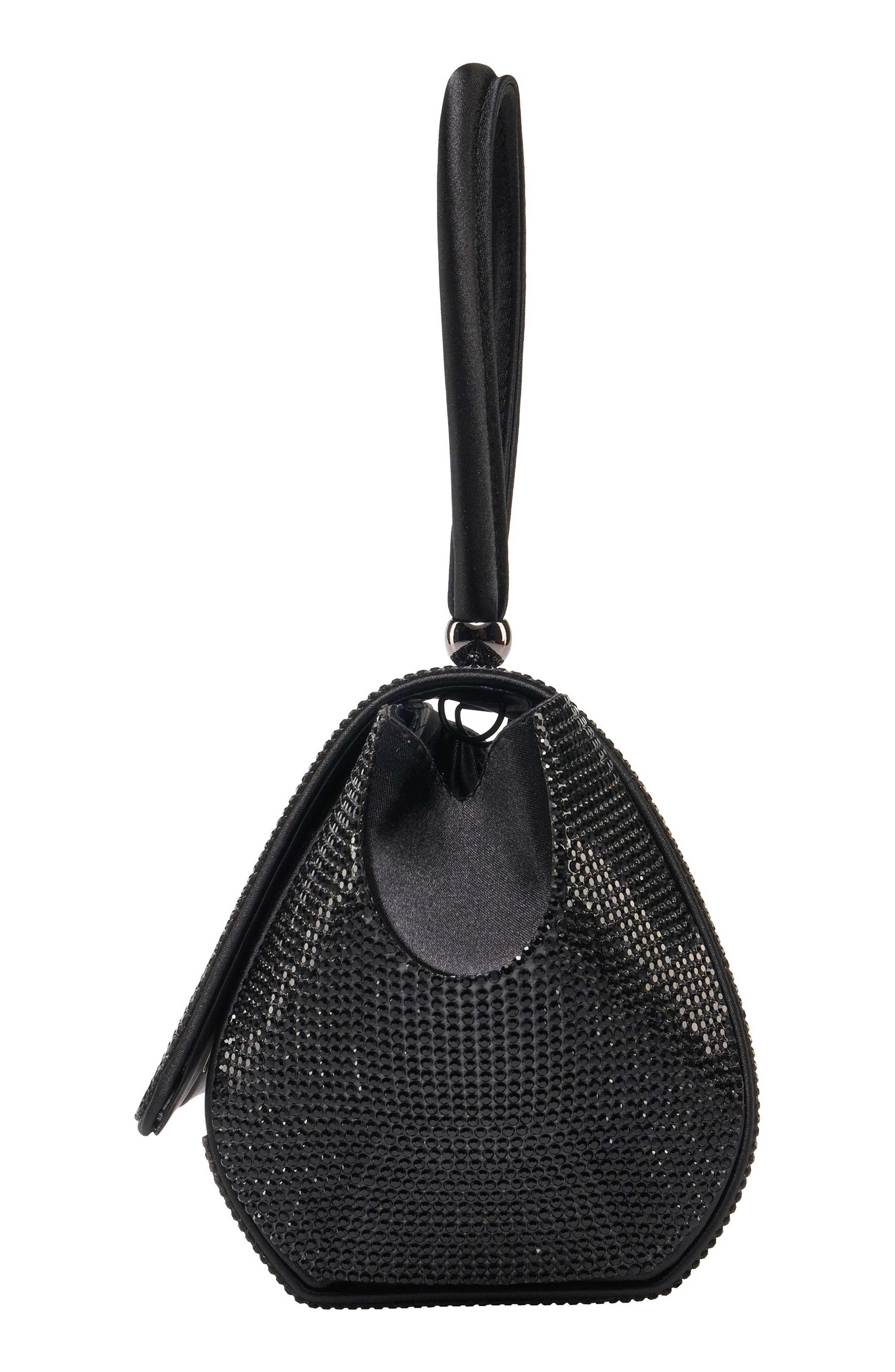 LADY COUTURE Architectural Rhinestone Evening Bag, Alternate, color, Black