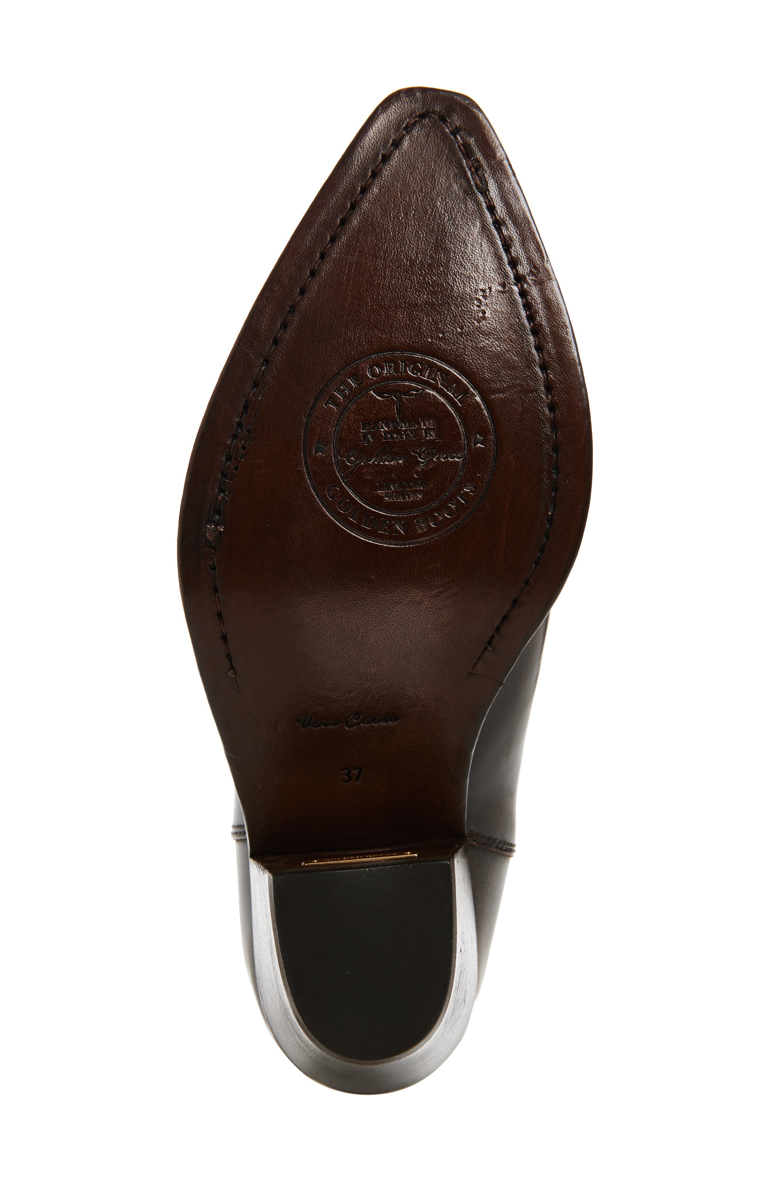 Golden Goose Wish Star Tall Western Boot, Alternate, color, Dark Brown/ Beige