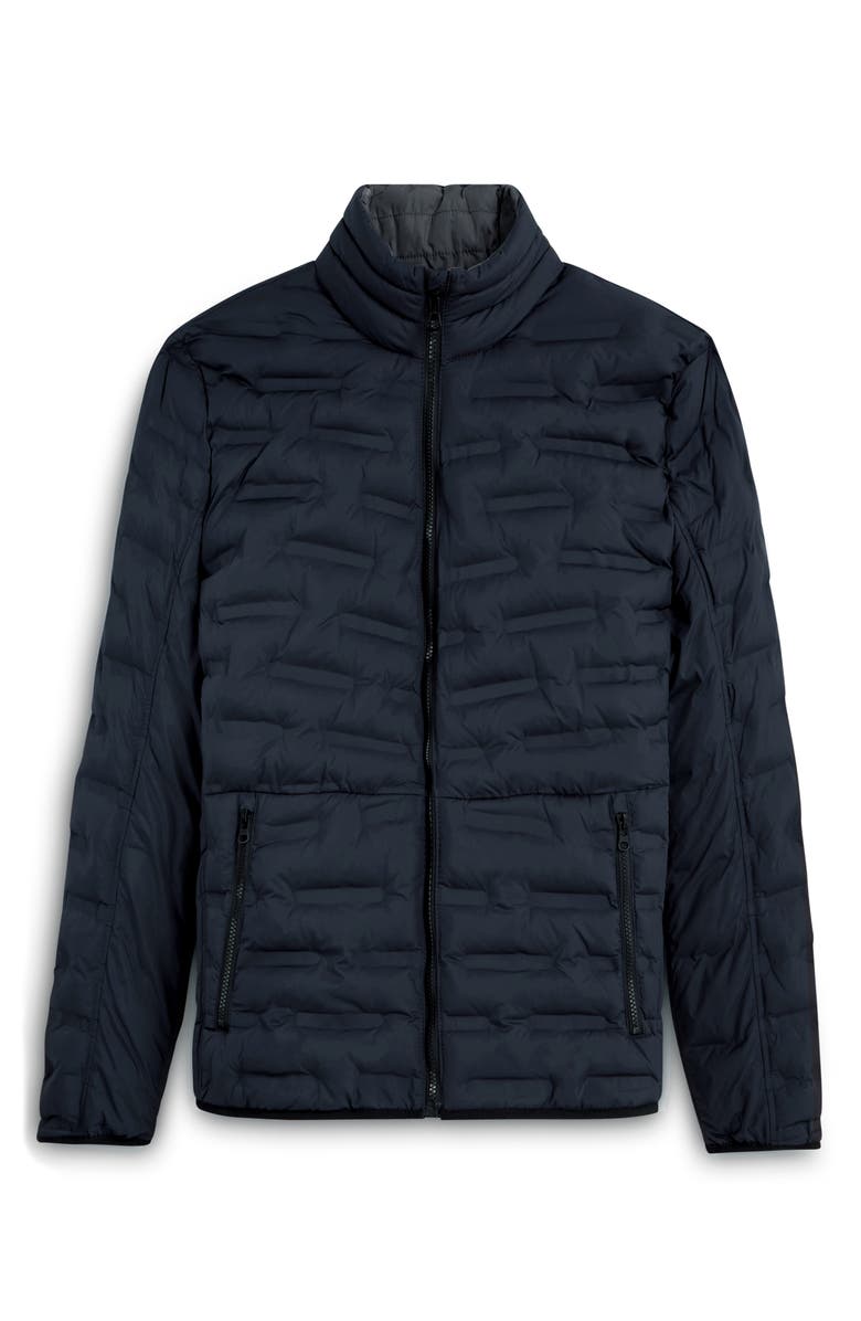 Bugatchi Quilted Bomber Jacket, Alternate, color, Navy