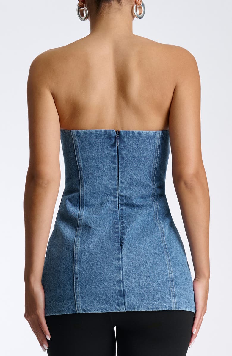 Naked Wardrobe Denim Tunic Tube Top, Alternate, color, Medium Wash