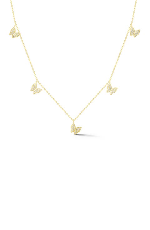 Cubic Zirconia Butterfly Necklace