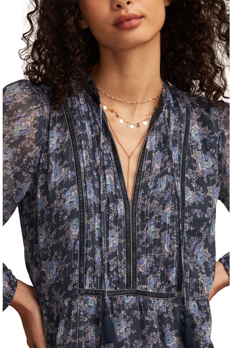 Floral Print Long Sleeve Maxi Dress, Alternate, color, BLUE FLORAL