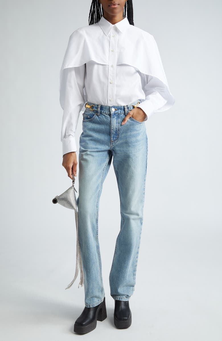 Stella McCartney Crystal Fringe Satin Triangle Pouch, Alternate, color,