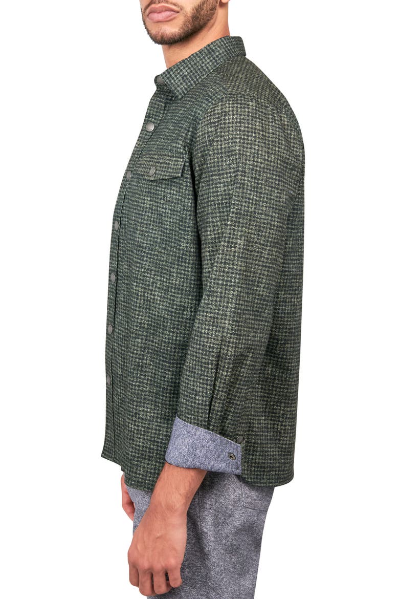 Dot Geo Cotton Stretch Shirt Jacket, Alternate, color, GREEN