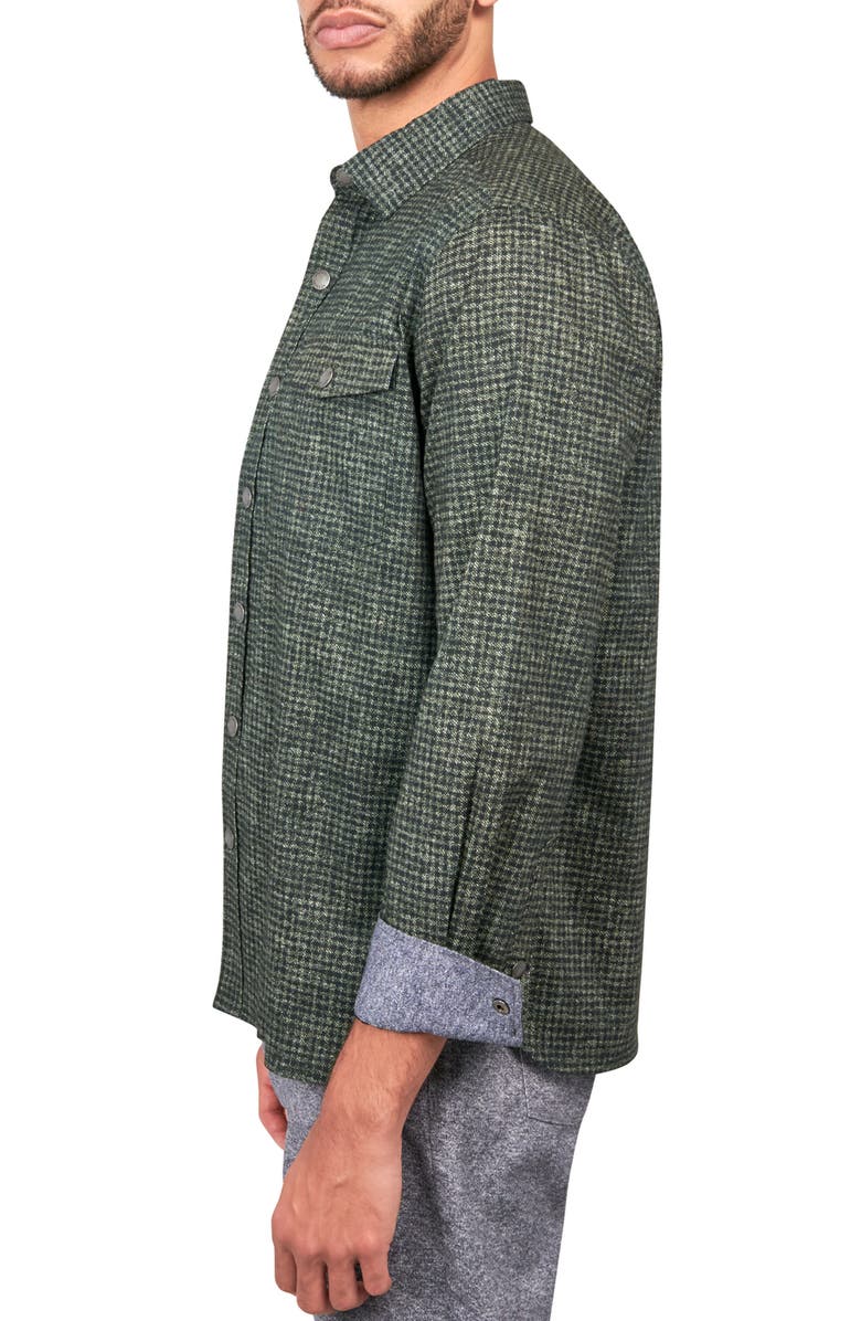 Brooklyn Brigade Dot Geo Cotton Stretch Shirt Jacket, Alternate, color, Green