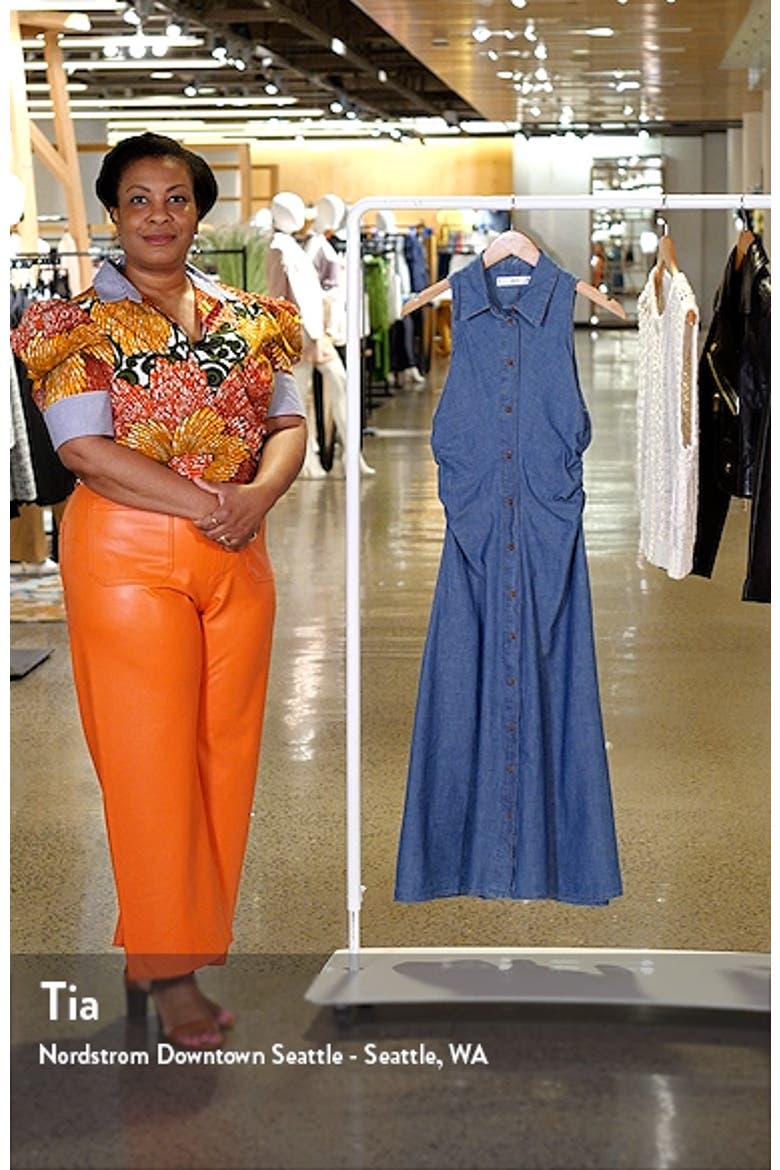Adri Sleeveless Denim Midi Shirtdress video