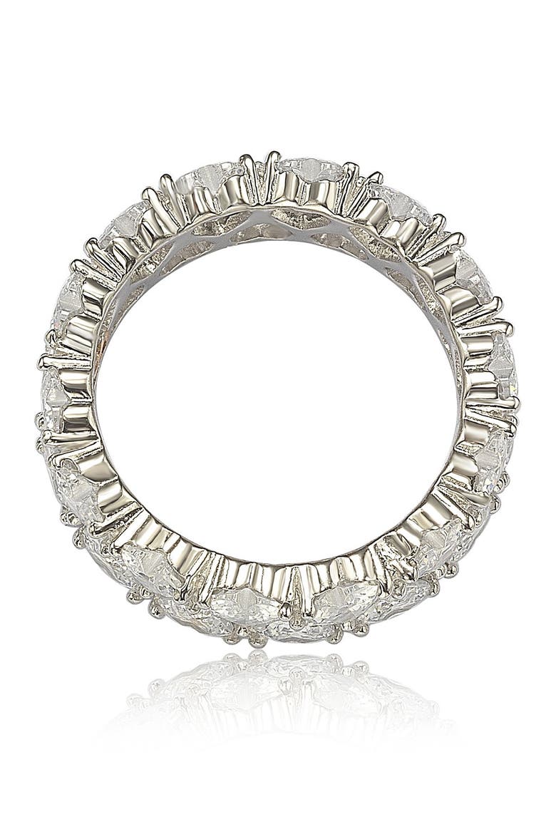 Heart CZ Band Ring, Alternate, color, WHITE