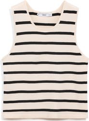 MANGO Stripe Knit Crop Tank