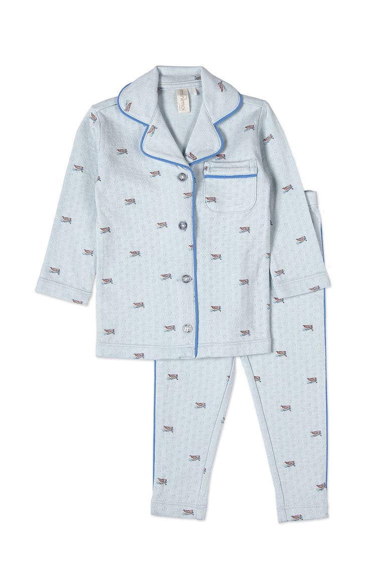 Kid's Row Your Boat Gently Pointelle Pajama Set, Main, color, Blue