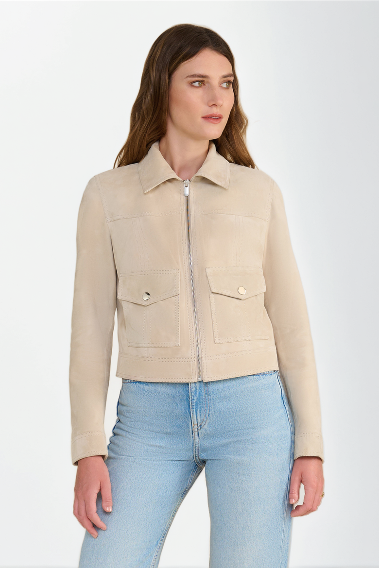 Isabella Suede Jacket, Main, color, Beige