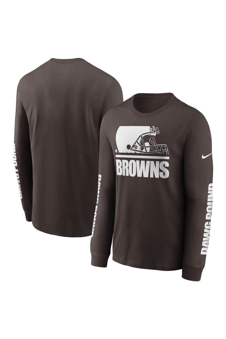 Men's Nike Brown Cleveland Browns Split Local Long Sleeve T-Shirt, Main, color, Brown