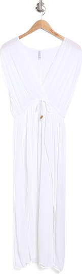 V-Neck Front Tie Cover-Up Maxi Dress