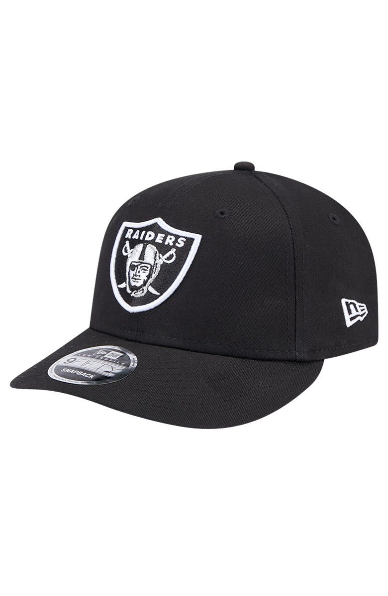 New Era Men
s New Era Black Las Vegas Raiders Main Low Profile 9FIFTY Snapback Hat, Main, color, 