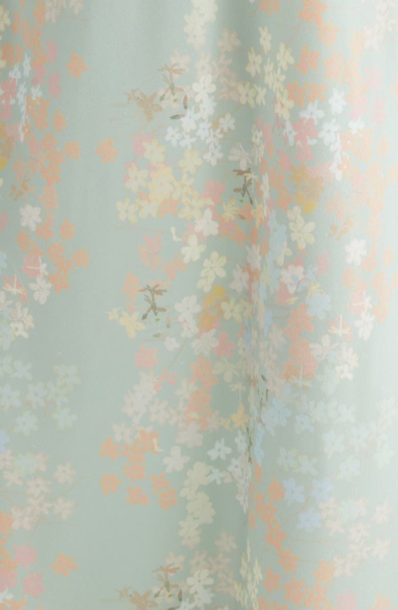 BERNADETTE Emily Floral Print Silk Maxi Skirt, Alternate, color, Jasmin - Mint