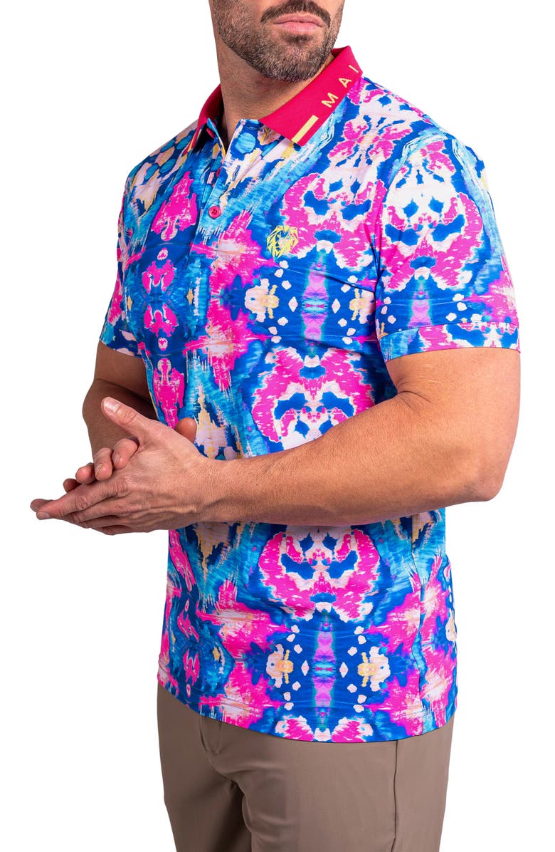 Maceoo Ascension Stretch Nylon Polo, Alternate, color, Pink Multi
