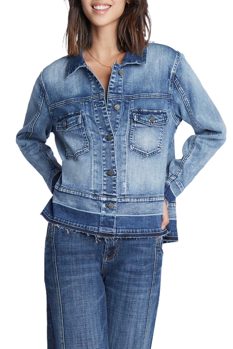 Step Up Raw Hem Denim Jacket, Alternate, color, CHILL BLUE LIGHT