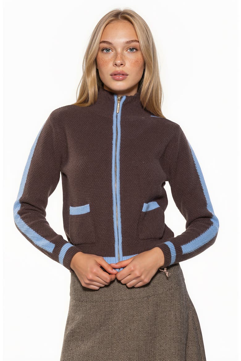 Dewey Knit Jacket, Alternate, color, BROWN