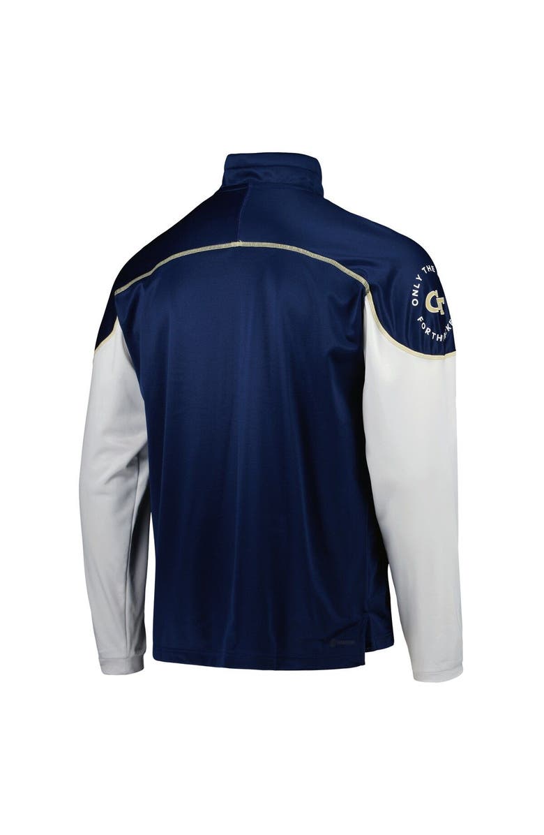 adidas Men's adidas Navy Georgia Tech Yellow Jackets AEROREADY Knit Quarter-Snap Jacket, Alternate, color, Navy