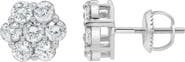 LuvMyJewelry Lab Grown Diamond Floral Cluster Stud Earrings
