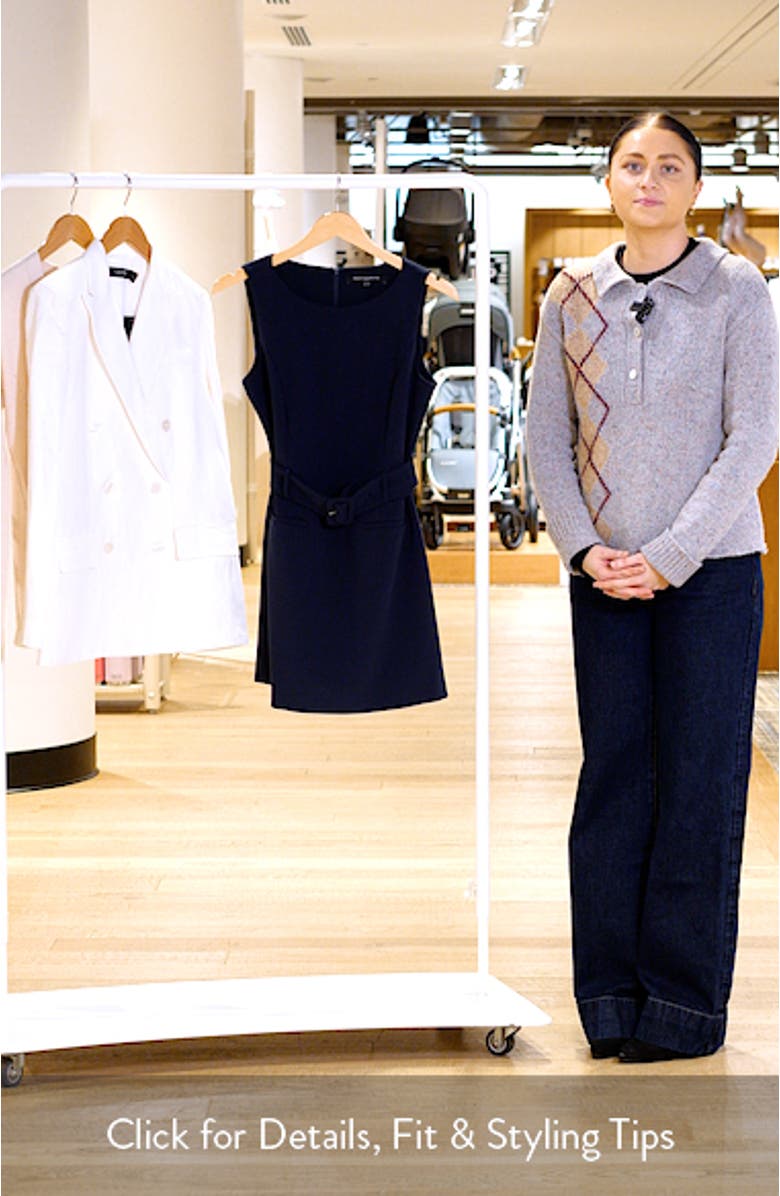 Azra Belted Sleeveless Twill Minidress, sales video thumbnail