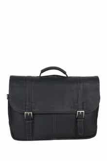 Kenneth Cole Reaction Double Gusset Flapover Colombian Leather Laptop Bag