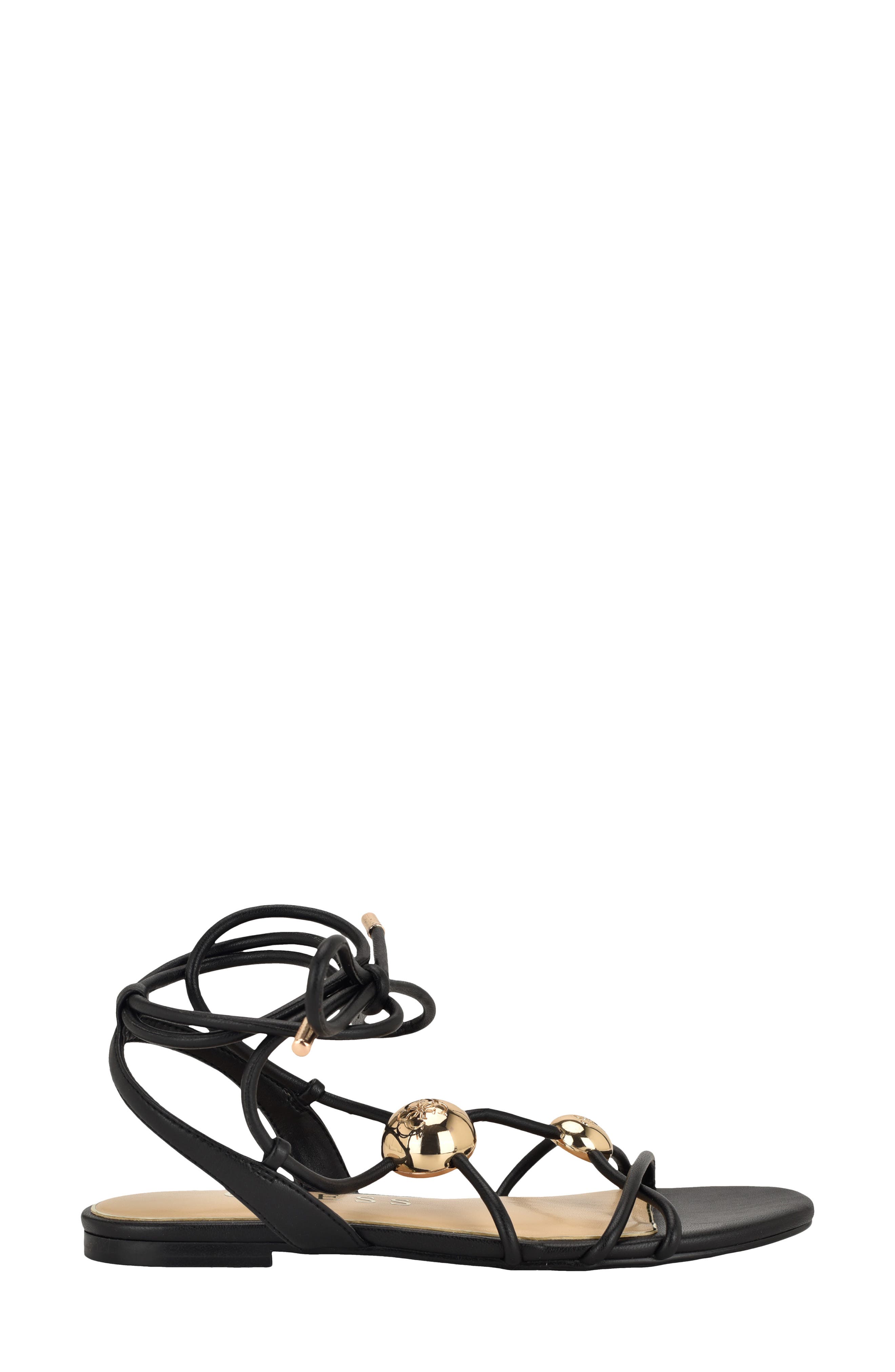 GUESS Tabell Ankle Wrap Sandal, Alternate, color, Black